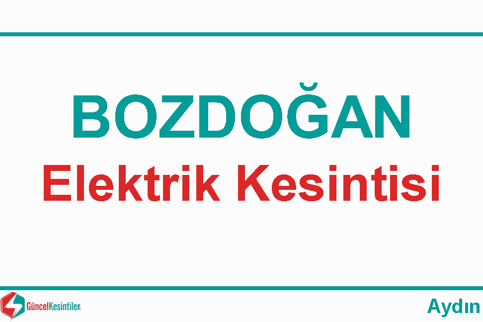 Bozdoğan'da 24/04/2024 Elektrik Kesintisi Hakkında Açıklamalar