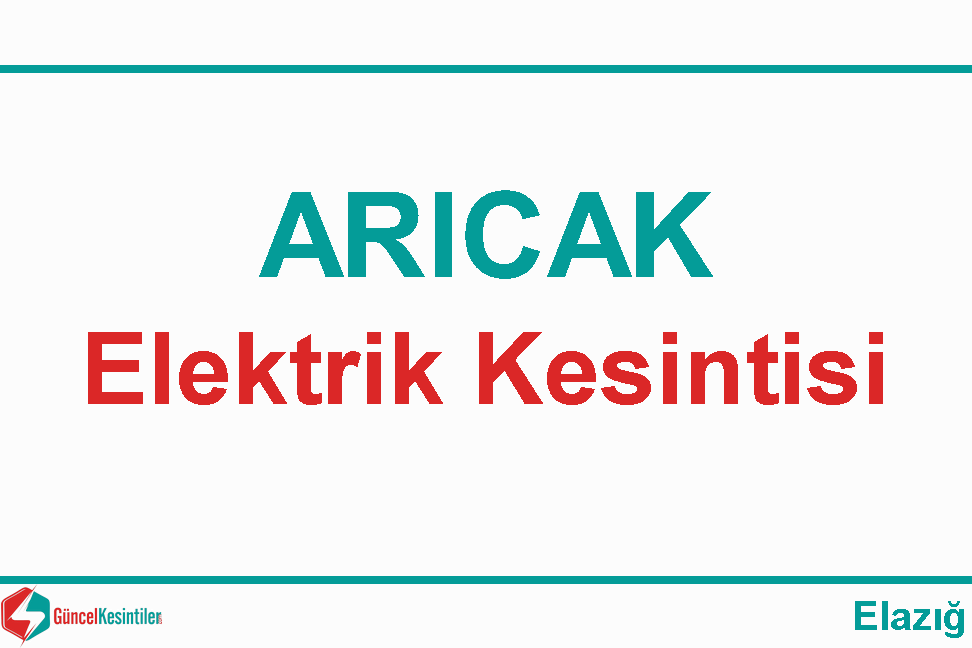 04.04.2024 Perşembe Elazığ/Arıcak'ta Elektrik Arızası